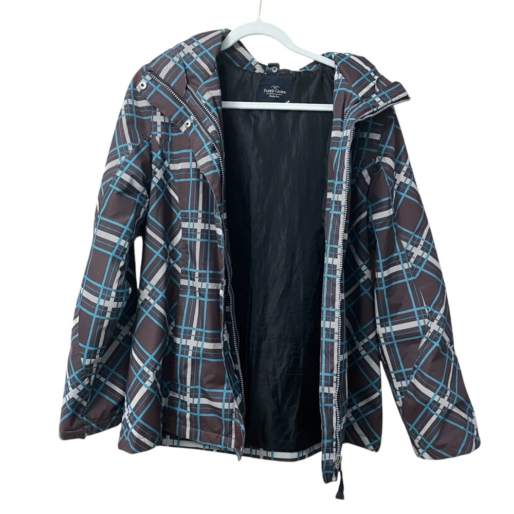 Faded Glory Women’s Snow Brown Plaid Jacket Size M